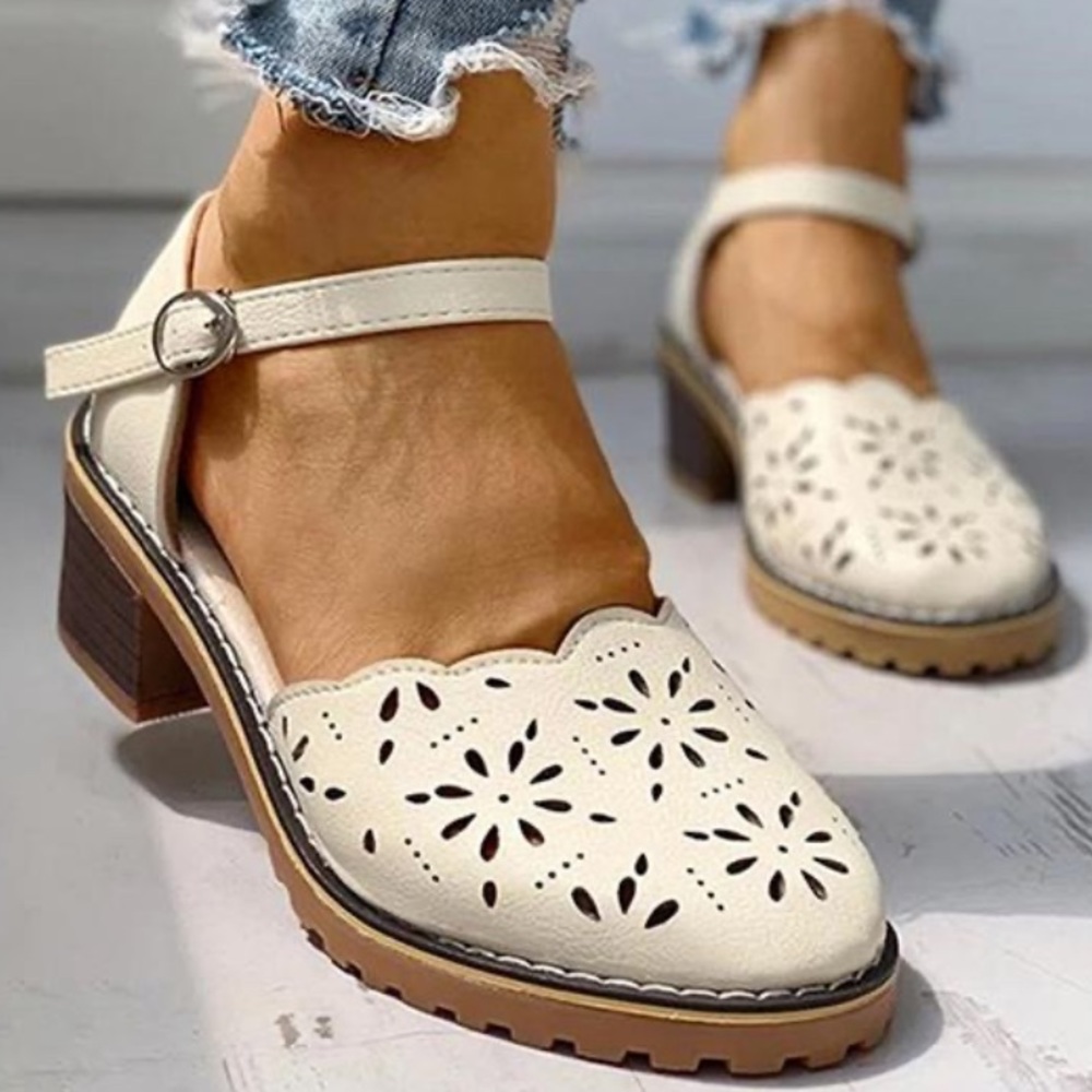 Shabby Chic Buckled Heels